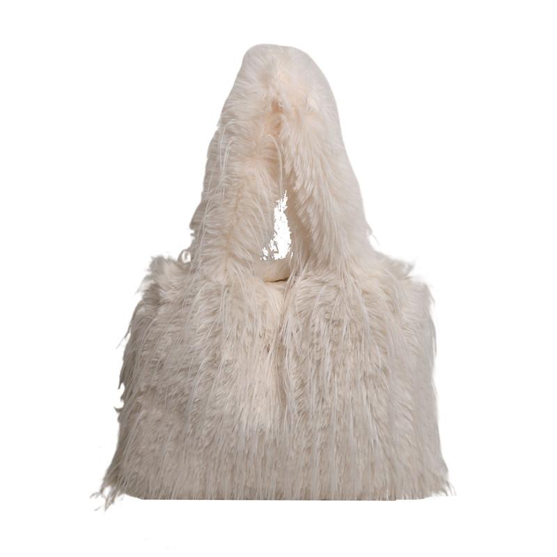 

Plush women s bag 2025 new large-capacity autumn and winter plush bag fashion tote bag commuter shoulder bag