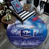 France Football Logo Round Rug, Non Slip Washable Circular Carpet For Living Room Bedroom Playroom, Sports Fan Decor, Holiday Birthday Gift