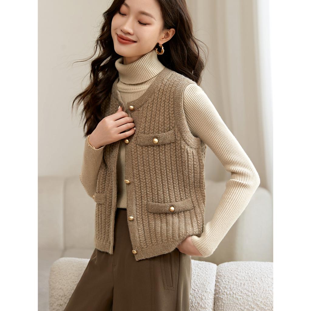 Design-sensual Twist Sweater Winter New Korean Style Atmosphere Casual Vest Jacket for Women