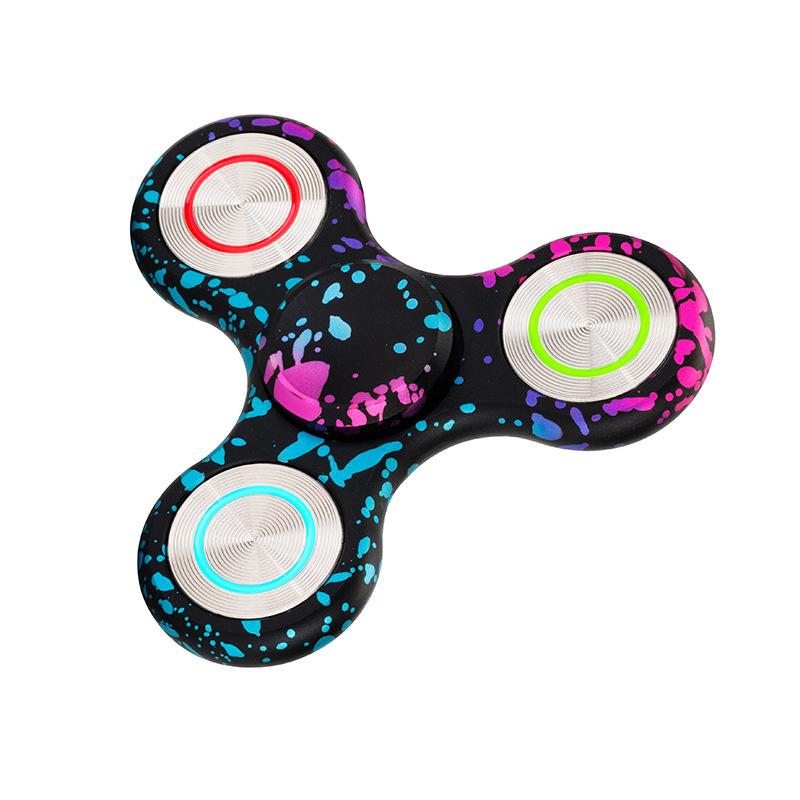 3 Colour Luminous Metal Fidget Spinner Camouflage Triangle Hand Spinner Fidget Playthings designed for Adult Office Stress Reliever Playthings