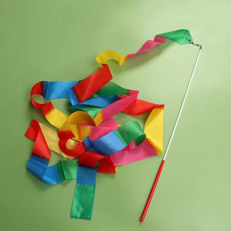 1PC 4 Meter Ribbon High Quality Colorful Gymnastics Rhythmic Streamers Dance Ribbons Sport Performance Prop Party Decoration ZYF