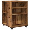 Side Table with Wheels Reclaimed Wood Look 55x60x78cm Engineered Wood