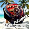 Custom Name Personalized Football Team Print Umbrella, Auto Open Close, 8‑Rib Sturdy Frame, Commute Camping Hiking Use, Birthday Gift