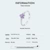 Yinziyun Purple Flower Open Ring for Women – Elegant 925 Sterling Silver Jewelry