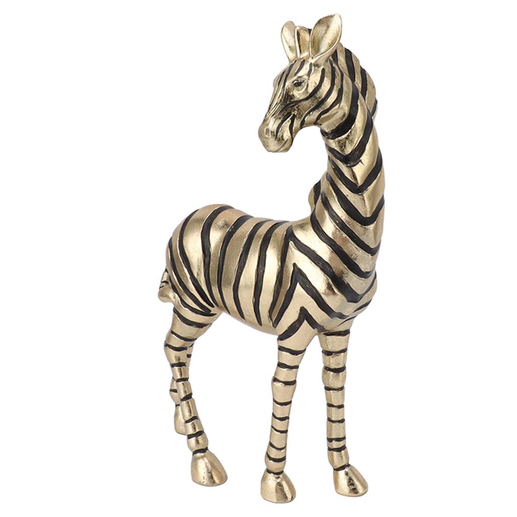 Resin Zebra Statues Gold Vivid Slip Resistant Compact Simulated Animal Statues for Home Decoration