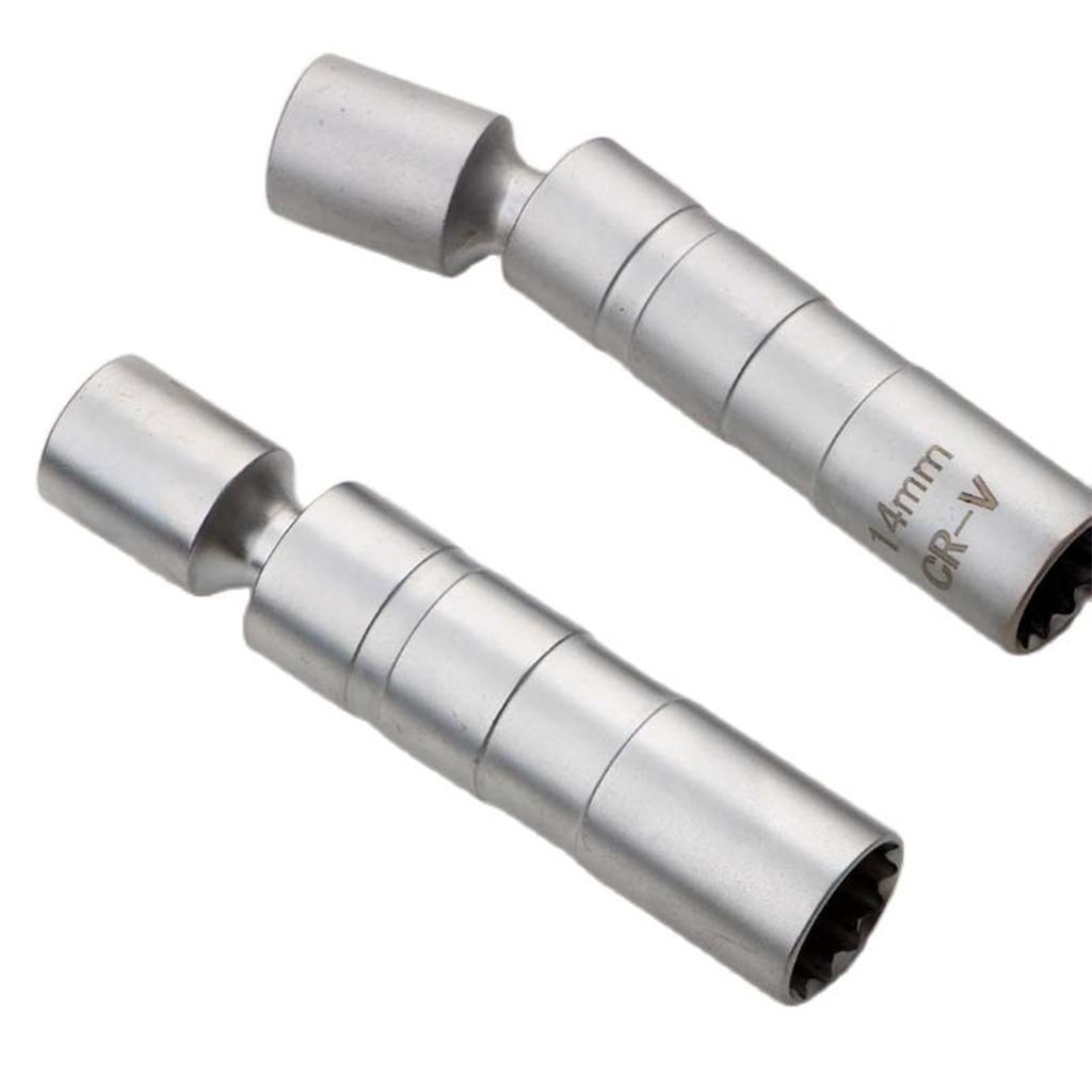 Socket Wrench Magnetic 12 Angle Repairing Removal Tool Thin Wall 3/8" Magnetic Drive Sockets for 14/16mm Spark Plug Removal Tool