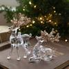 New Christmas Decoration Glitter Acrylic Ornament Transparent Snowflake Pendant for Xmas Tree Scene Decor Happy New Yeart