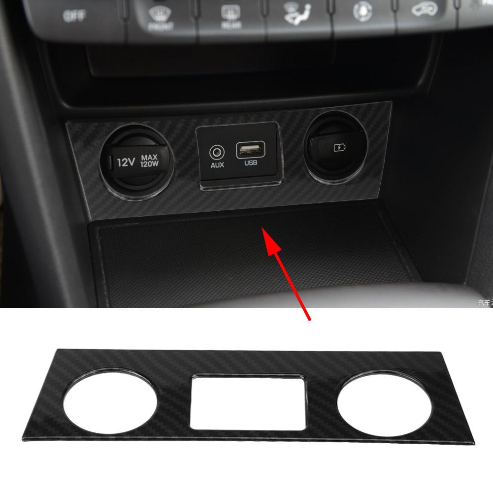 Interiør Klimaanlegg Knapp Deksel Trim for Hyundai Encino Kauai Kona 1720 SUV Karbonfiber