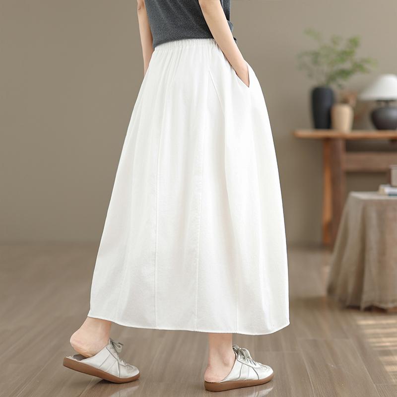 plus size High waist vintage summer casual loose long for woman skirts womens skirt