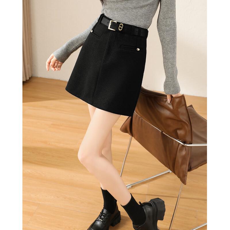 TERRE BLEUE Women's High-Waist A-Line Short Skirt