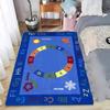 Lernteppich für Kinder ABC Kinderzimmer Großer Teppich Blaue Basis Fleckenabweisend & Rutschfest Kinderspielteppich Krabbeldecke