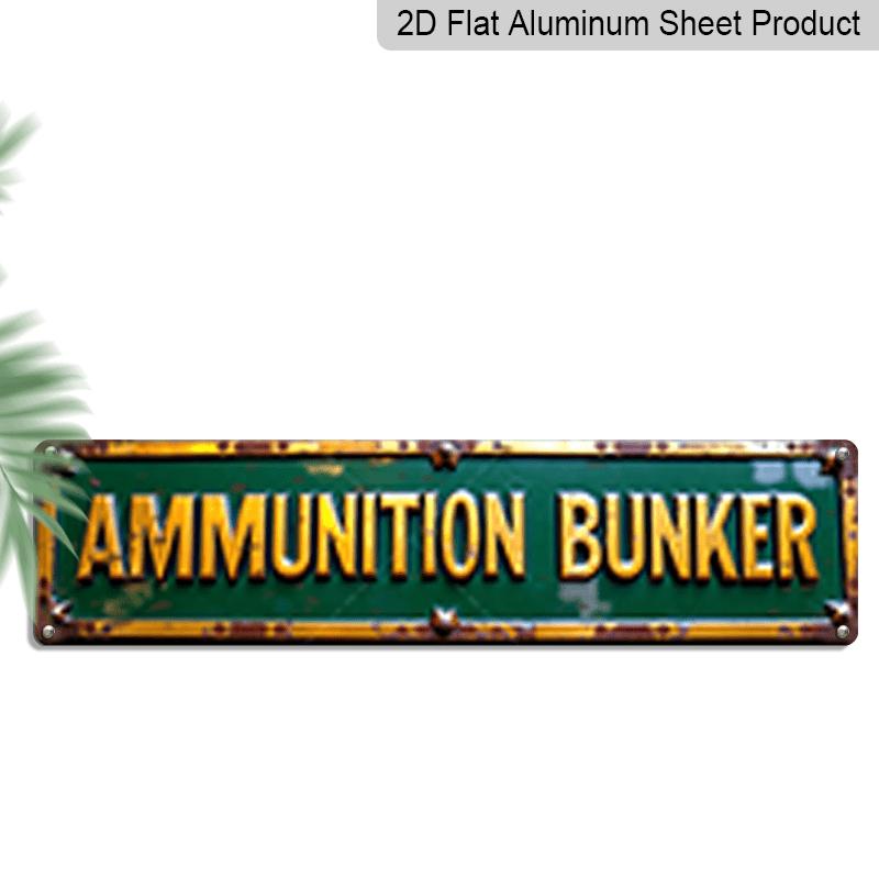 

2D Flat, 1pc, Ammunition Bunker Metal Sign, Aluminum Decorative Sign, Novelty Street Sign, Home Decor, Room Decor, Wall Decor, Restaurant Decor 40cm x 10cm