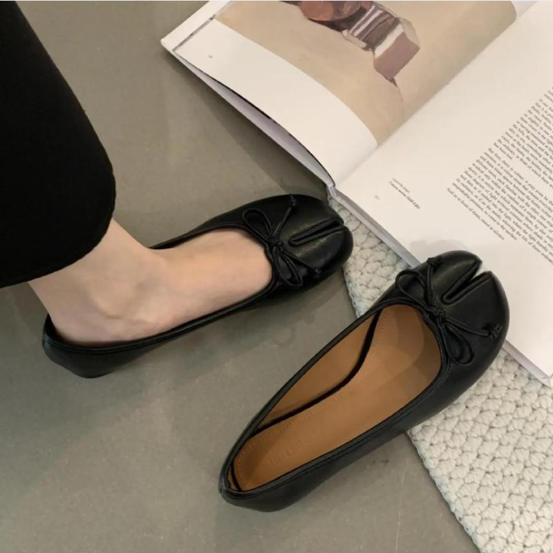 Fashion Ladies Shoes 2025 New Split Toe Ballet Flats Fashion Butterfly-knot Concise Low Heels Flat Shoes Casual Slip On Flats Zapatilas