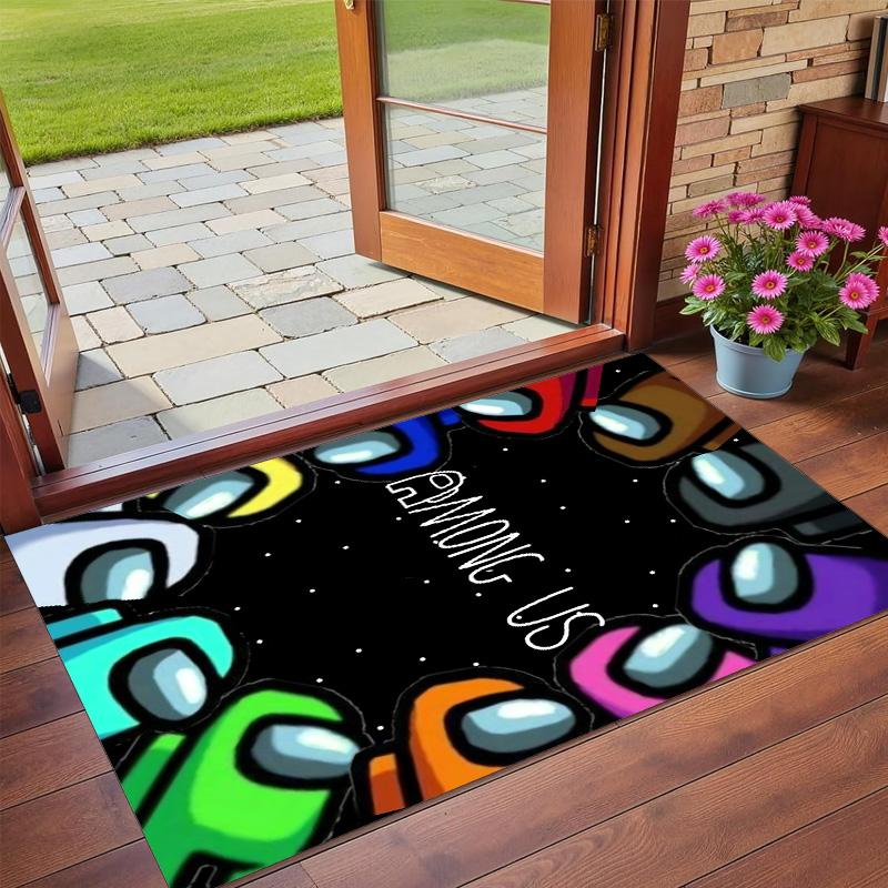 Anti‑Slip Crystal Velvet Floor Rug, Among Us Design Carpet for Indoor Living Bedroom Home Decoration