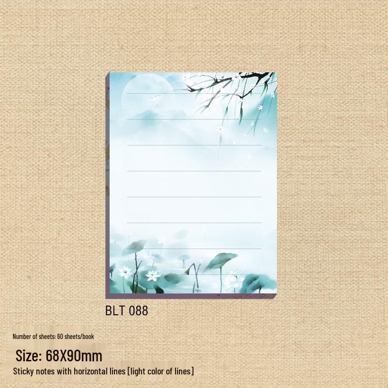 Ancient Style Sticky Notes: Cartoon Memo Pad - Cute, Tearable, Small Notebook with Reusable Stickies