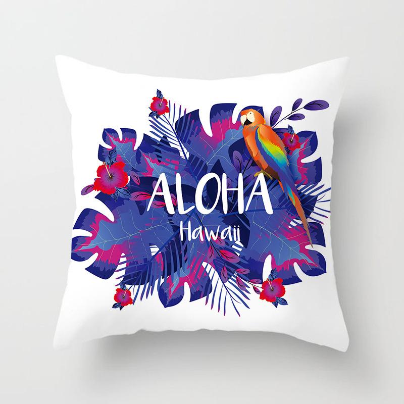 

Nordic Green Plant Series Pillow Cover Peach Skin Printed Home Sofa Cushion Cover Pillow 45 * 45Cm (without pillow core)