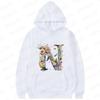 Women Hoodies Clothing 26 Alphabet Sweatshirts Hooded Shirt Fashion Flower Letters Graphic Outerwear White Women's Sweat-shirts