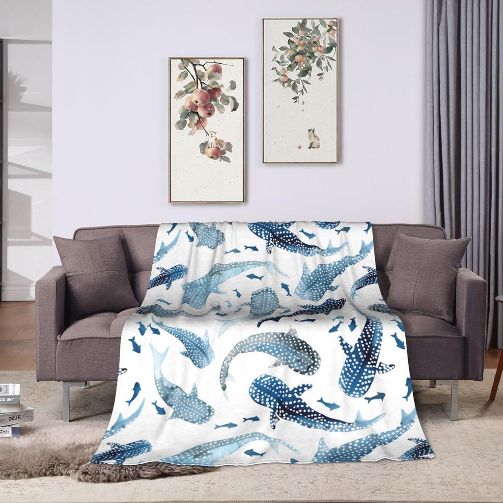 Süße Haie Decken Warm Weich Grafisch Plüsch Überwurfdecke Für Wohnzimmer Reise Büro Flanell Tagesdecke Bettbezug