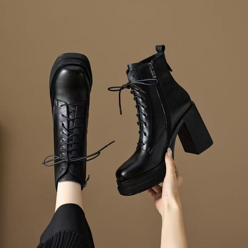 Fashion Platform Skinny Booties New All-match Women's Boots