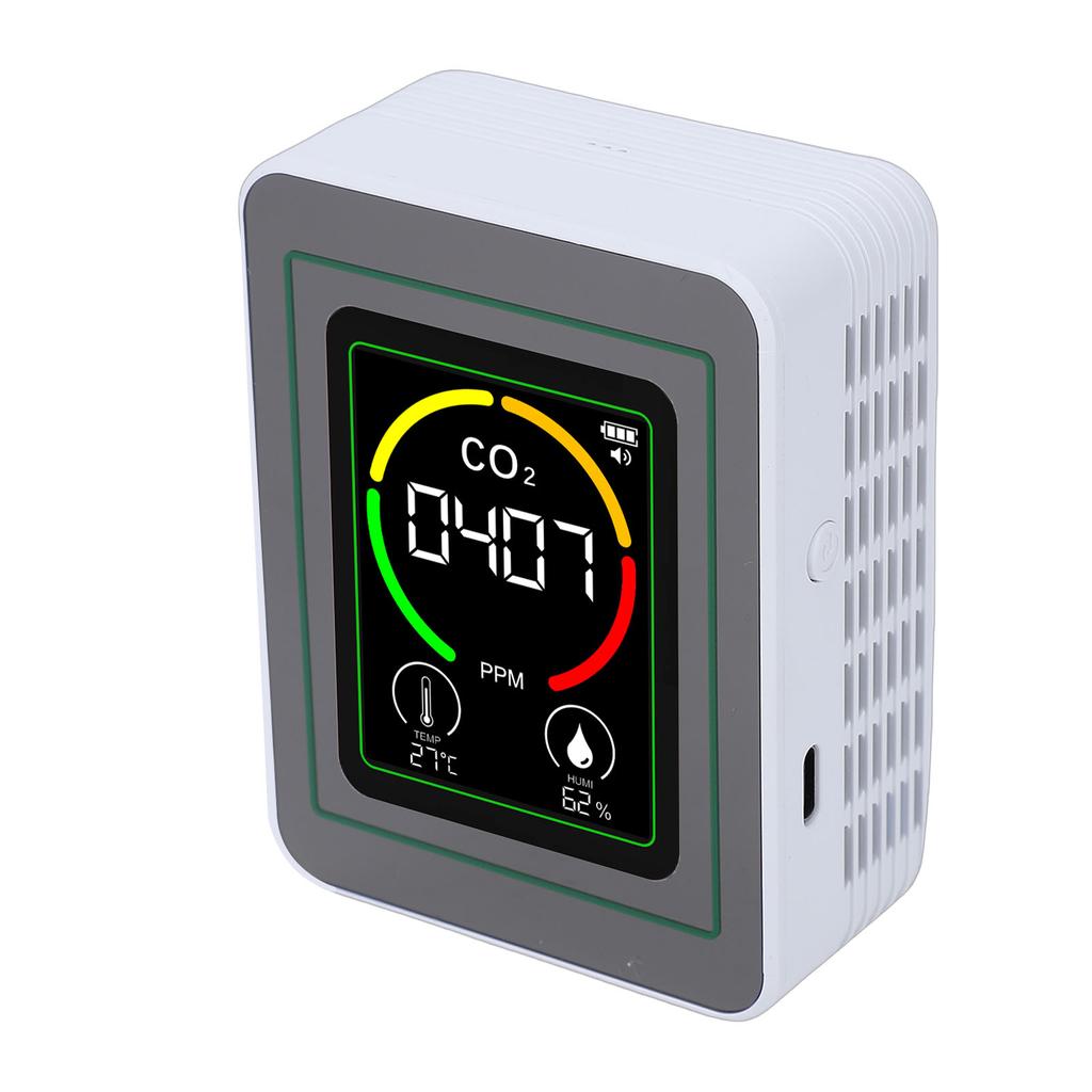 Air Quality Meter 3 in 1 CO2 Temperature Humidity Detect Tester Indoor Portable for Home School