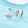 Real 925 Sterling Silver Infinite Cross Hoop Earrings For Women Wedding Zircon Hoop Earrings Jewelry Gift