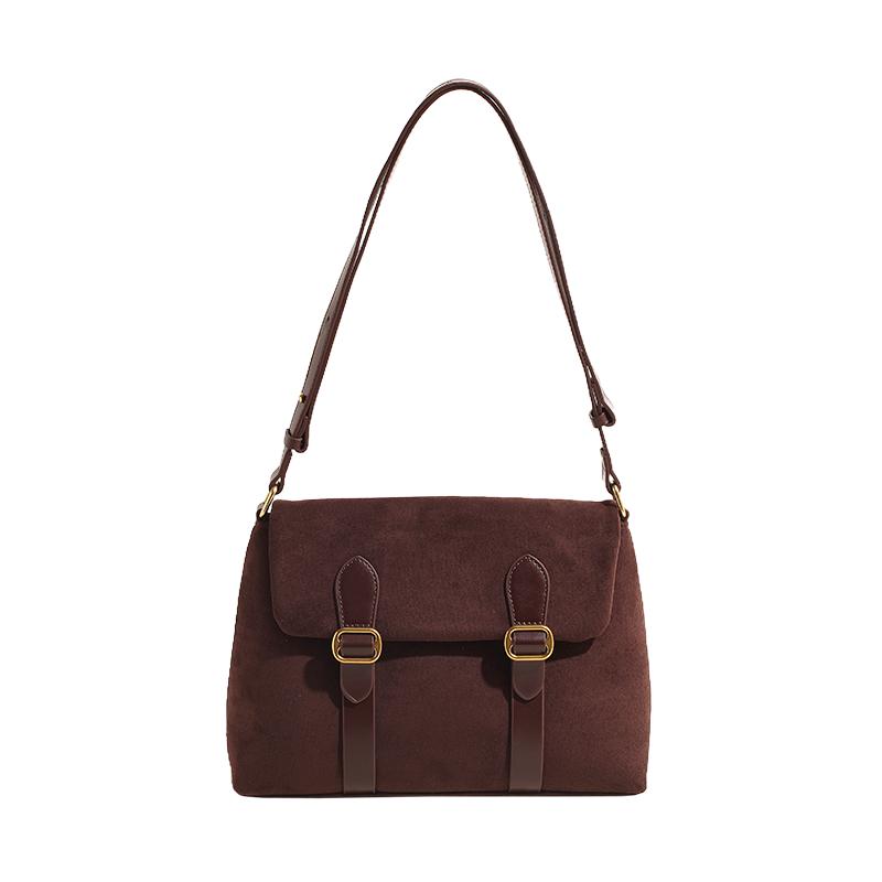 New styles of faux suede shoulder bags square lock zipper luxury sense high quality crossbody bags for women