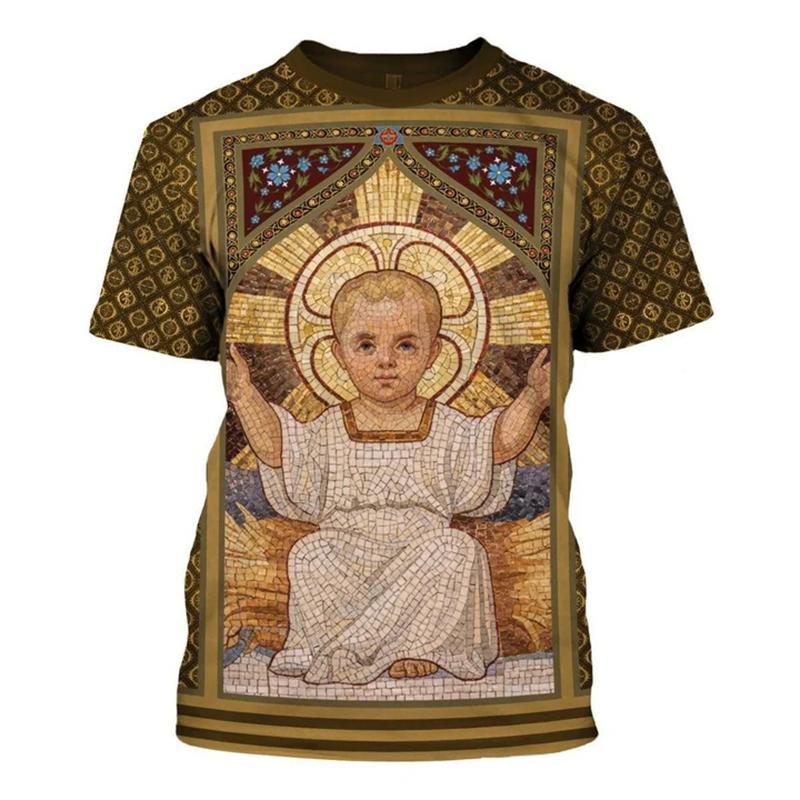 T-shirt Cristiana Gesù Uomo Donna Stampa 3D Grafica Ortodossa Manica Corta Nuova Retro Abbigliamento Unisex Dropshipping