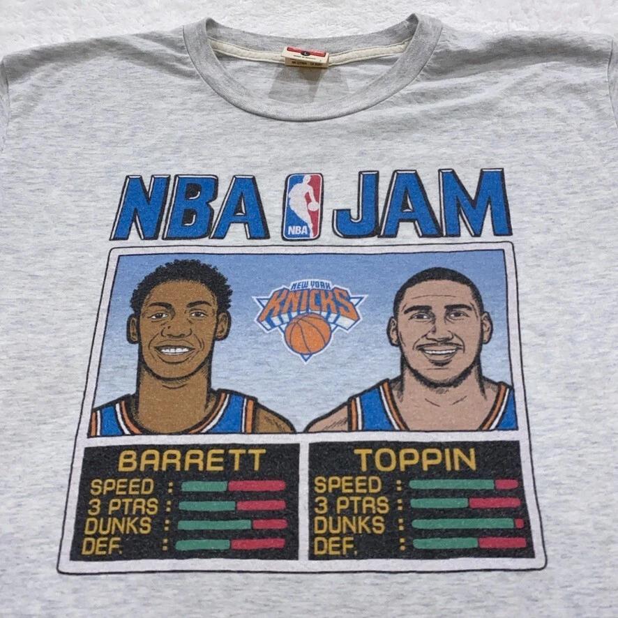 

HOMAGE NBA JAM NEW YORK KNICKS T-Shirt LARGE obi toppin rj barrett L