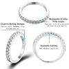 Moissanite Ring 925 Silver with White Gold Plated Full Diamond Eternity Band Engagement Wedding Rings for Women