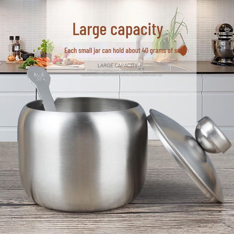 Beifu 304 Stainless Steel European Style 3-Compartment Seasoning Jar Set