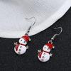 Cute Christmas Snowman Earrings For Women Elegant Snowflake Christmas Tree Sock Bells Earrings New-Year Party Jewelry Gift