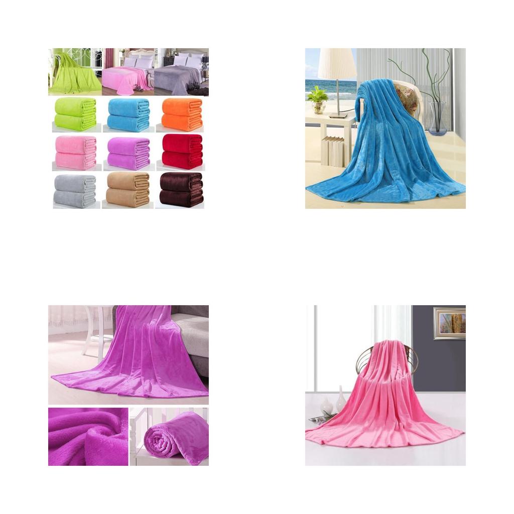 Soft Super Warm Solid Warm Micro Plush Fleece Blanket Throw Rug Sofa 1pc Bedding
