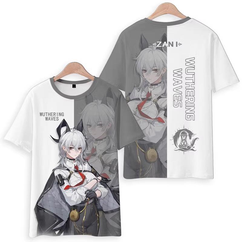 Tricouri Wuthering Waves Cartethyia Imprimate 3D Vară Bărbați Femei Mânecă Scurtă Gât Rotund Tricou Top Harajuku Y2k Anime Cosplay Costum