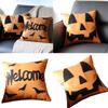 Halloween Pumpkin Embroidered Throw Pillow Cover For Sofa Living Room Outdoor Garden Decor Polyester Cushion Case