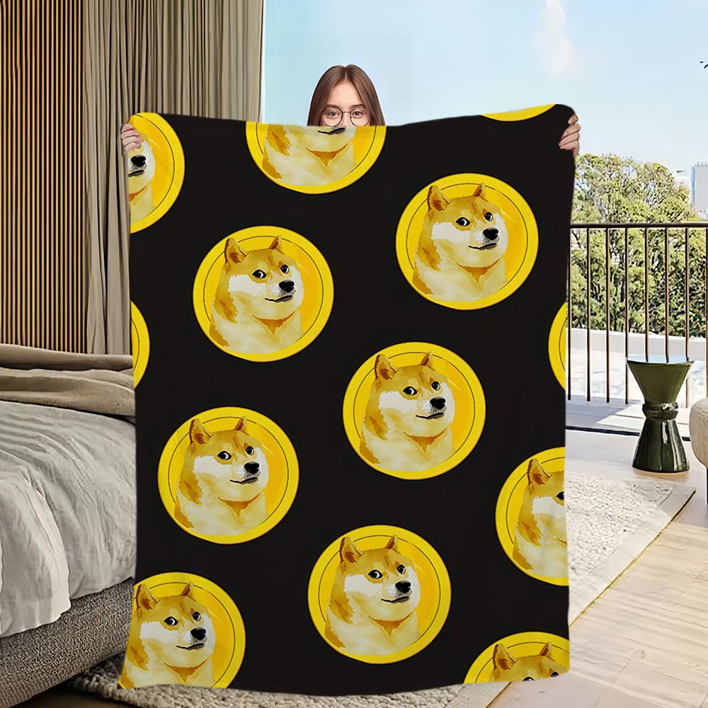 Manta Cheems Doge divertida de franela, cálida y cómoda, manta de felpa suave para sofá,oficina, dormitorio, regalo de viaje