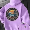 Men Oversized Casual Hoodie Santa Monica Beach California Surf Circle Badge Print Pullover Korean Vacation Sweatshirt