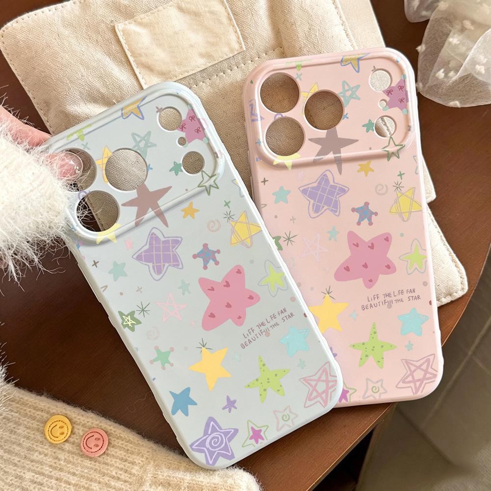 Graffiti color stars for iPhone17promax Apple 16 mobile phone case 15 side love 14 all-inclusive 13