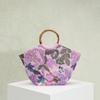 New Chinese Style Bamboo Knot Handbag for Women, New Mesh Embroidery Sequin Decal Holiday Style Tote Bag