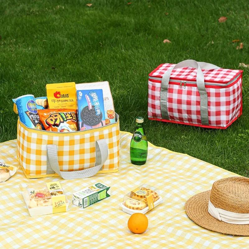 1PC Large Insulated Picnic Bag Leakproof Cooler Tote for Outdoor Camping Food Storage Bento Lunch Box Travel Accessories