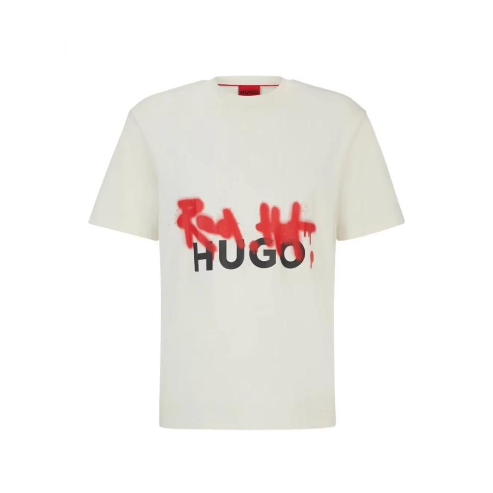 Hot Sale Summer Men Women T Shirt Designer Trend Tee HUGO Print Short Sleeve Cotton Tshirt Brand T-shirt Oversized Top Clothing