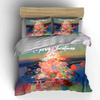 Christmas Santa Snowman Pattern Bedding Duvet Cover Set Duvet Cover Pillowcases  (1*Duvet Cover 2*Pillowcases, Without Duvet Insert)