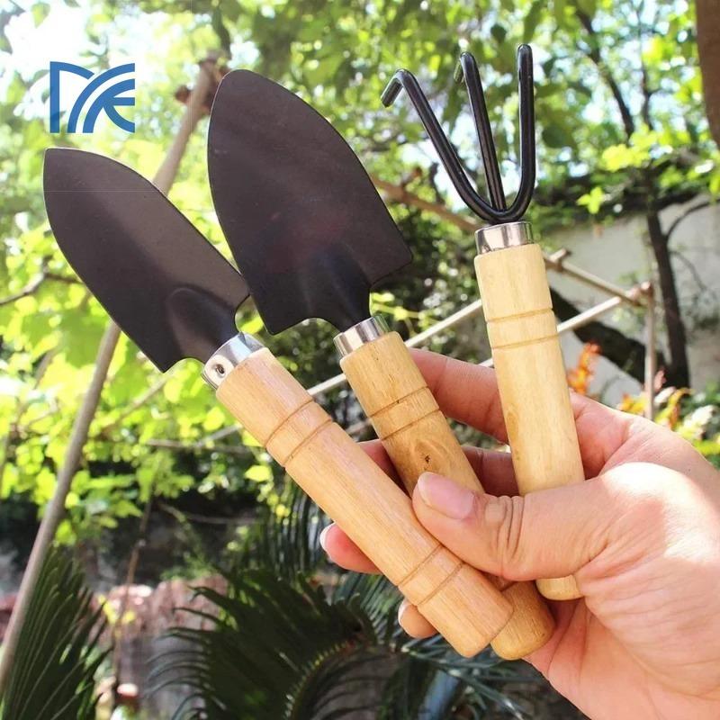 Gardening 3 Pcs Set Shovel Garden Iron Rake Indoor Flower Potted Loose Soil Grow Flowers Vegetable Planting Tools