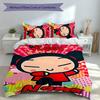 3pcs Custom Name Pucca Bedding Set,Includes 1 Duvet Cover and 2 Pillowcases,All-season Bedroom Decor