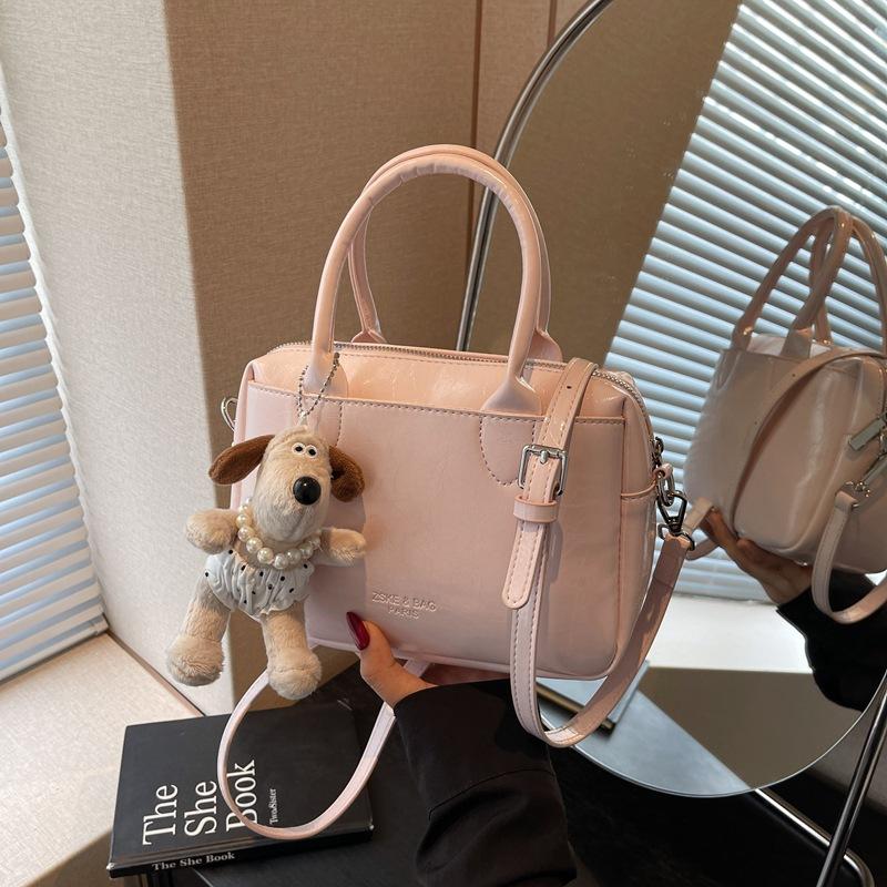 Premium Texture Bowling Handbag Women's 2025 Summer Retro Fashion Versatile Shoulder Bag Commuter Messenger Bag