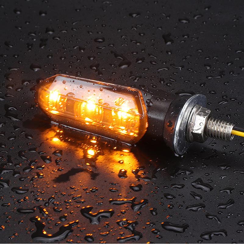 8mm Universal Motorcycle Mini LED Turn Signal Indicator Light For Honda Suzuki Kawasaki Yamaha Amber Flashing Turn Signal Lamp