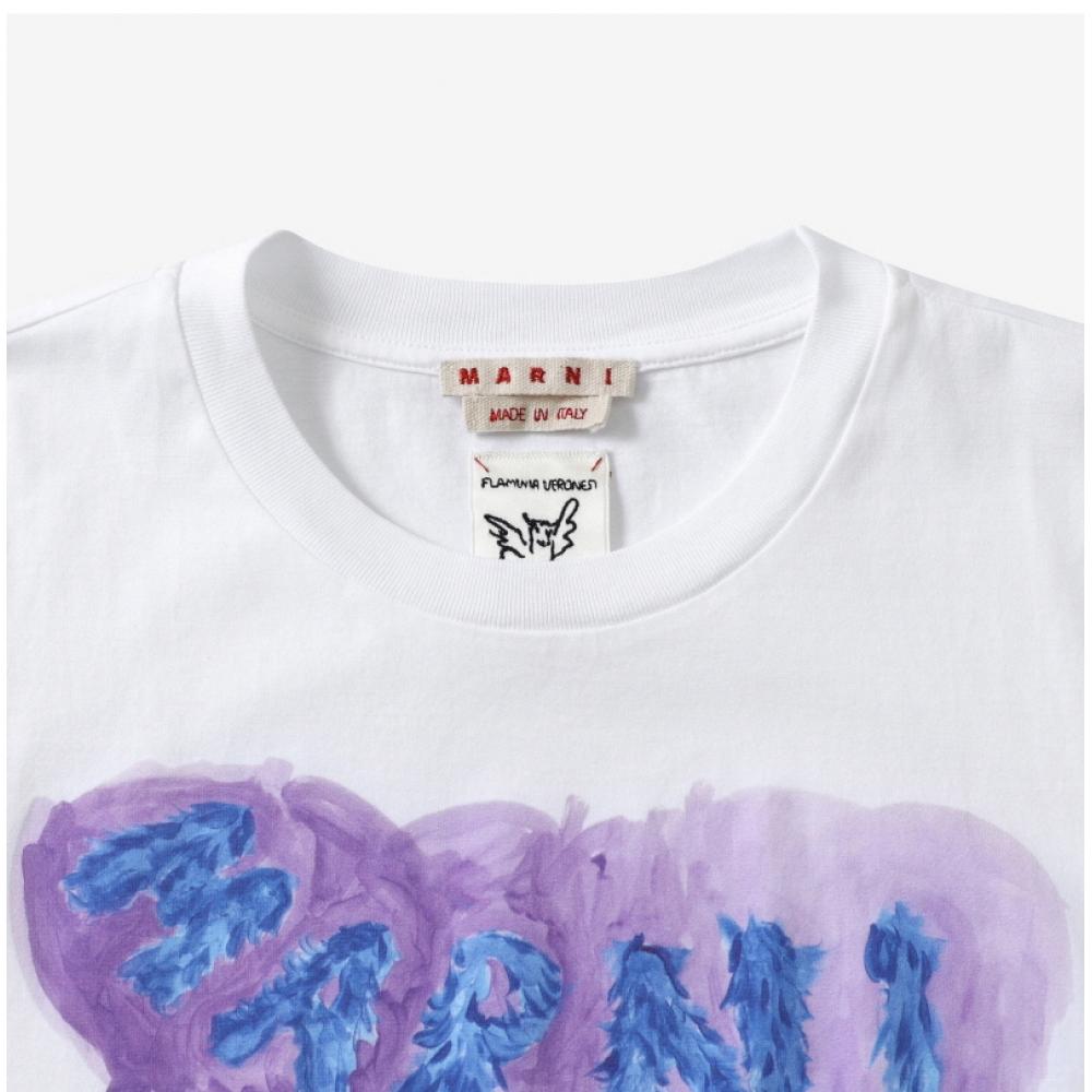 Marni Humu0198pb UScv02 Hmw01 Graphic Logo Men S Short Sleeve Tee