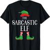 Sarcastic Elf Matching Group Xmas Funny Family Christmas TShirt Cotton Retro Street Fashion Short Sleeve Design Breathable Tee