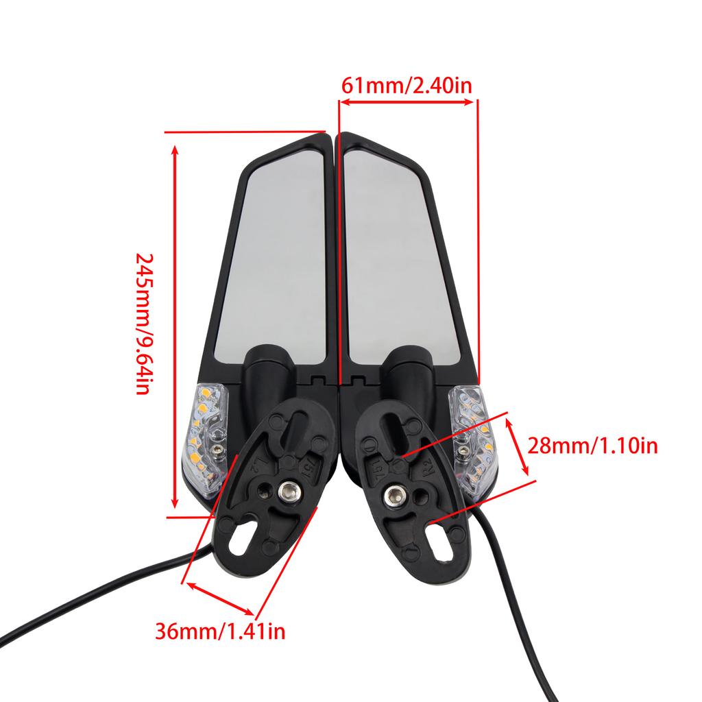 Universal Motorcycle Mirror Modified Wind Wing Rotating Modified For Kawasaki Suzuki Yamaha Honda CBR650R F CBR1000RR CBR600RR