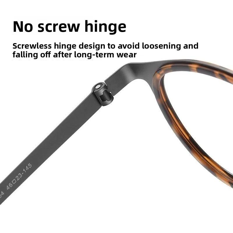 Men'S Classic Retro Round Frame Farsighted Glasses Unisex Fashionable High-Definition Blue Light Blocking Reading Glasses +4.0