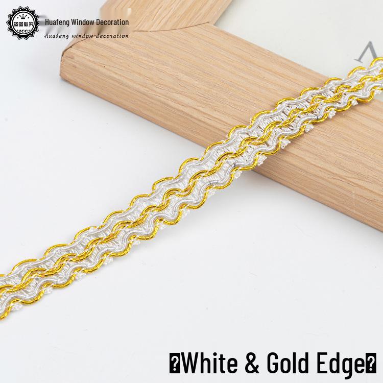 Ribete de Encaje Dorado de 1 cm de Ancho - 11 m para Cortinas, Sofá, Zapatos, Sombreros y Accesorios